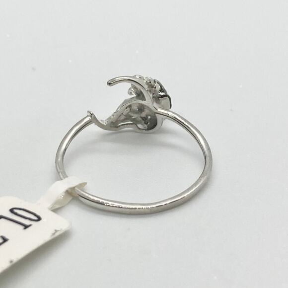 Size 10 925 Skull and Crescent Moon Rainbow Topaz Ring - Picture 6 of 11